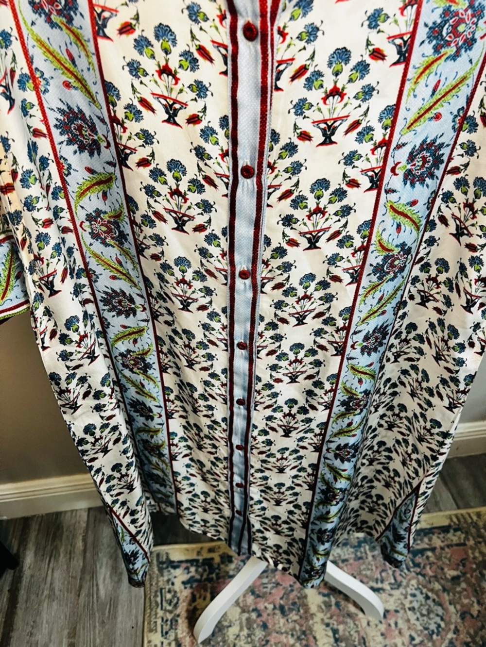 D'Ascoli Silk Shirtdress Button down
Small S Floral stripes - Picture 6 of 15